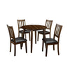 Wooden Dining Table with Ladder Back Style Chairs, Set of 5, Brown By Casagear Home