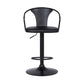 Adjustable Leatherette Swivel Barstool with Curved Back Black By Casagear Home BM236621