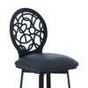 30 Inches Leatherette Barstool with Geometric Backrest Black By Casagear Home BM236637