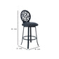 30 Inches Leatherette Barstool with Geometric Backrest Black By Casagear Home BM236637