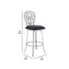 30 Inches Leatherette Barstool with Ornate Cut Out Black By Casagear Home BM236645