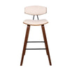 28.5 Inches Contoured Seat Leatherette Barstool Cream By Casagear Home BM236650