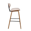 28.5 Inches Contoured Seat Leatherette Barstool Cream By Casagear Home BM236650