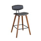 28.5 Inches Contoured Seat Leatherette Barstool, Brown By Casagear Home
