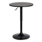 24 Inches Round Adjustable Pub Table with Metal Base, Black By Casagear Home