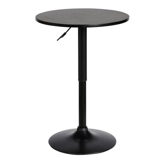 24 Inches Round Adjustable Pub Table with Metal Base, Black By Casagear Home