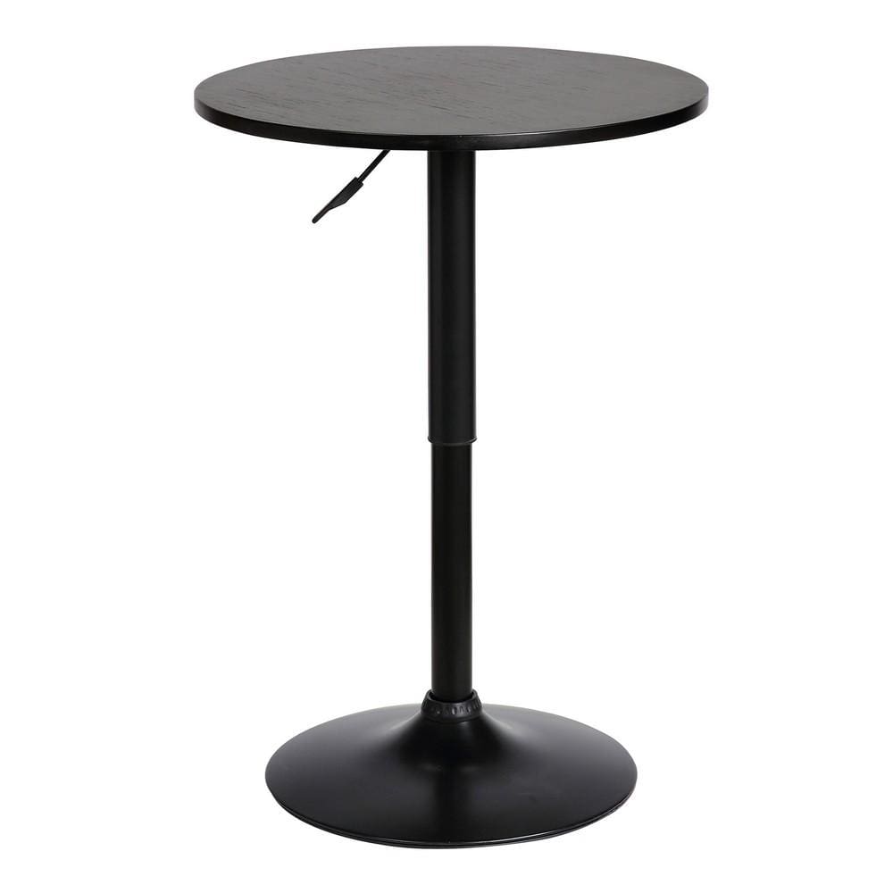 Pub Table | 24" Round | Adjustable Height | Metal Base | Black