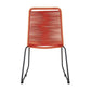 18.5 Inches Fishbone Weaved Metal Dining Chair Set of 2 Orange By Casagear Home BM236720