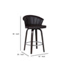 30 Channel Stitched Faux Leather Barstool with Tapered Legs Brown By Casagear Home BM236725