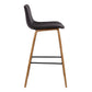 35 Inch Wooden Barstool with Leatherette Seat Brown By Casagear Home BM236787
