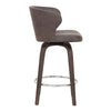 Curved Back Leatherette Barstool with Swivel Mechanism Brown By Casagear Home BM236834