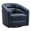 Swivel Leatherette Accent Chair with Barrel Design Back, Black By Casagear Home