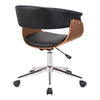 Curved Faux Leather Office Chair with Wooden Support and Star base Black - BM236946 By Casagear Home BM236946