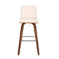 Leatherette Sloped Seat Barstool with Angled Legs Cream By Casagear Home BM236980