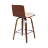 Leatherette Sloped Seat Barstool with Angled Legs Cream By Casagear Home BM236980