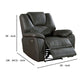 Leatherette Power Recliner with Pillow Top Arms Dark Gray - BM237148 By Casagear Home BM237148