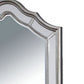 Molded Wooden Frame Mirror with Sculpted Top and Floral Accent Silver - BM237150 By Casagear Home BM237150