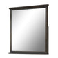 Wooden Frame Mirror with Molded Trim Top, Walnut Brown - BM237166 By Casagear Home