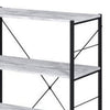 4 Tier Design Wooden Bookshelf with X Shaped Backing Antique White By Casagear Home BM237176