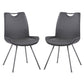 Curved Back Dining Chair with Bucket Design Seat, Set of 2, Dark Gray - BM237188 By Casagear Home