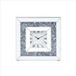 Square Mirrored Accent Clock with Faux Diamond Inlays Silver By Casagear Home BM238119