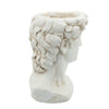 Male Head Resin Planter with Round Opening White By Casagear Home BM238139