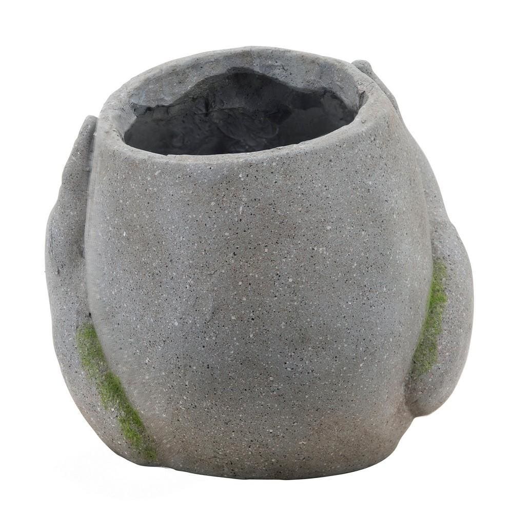 Resin Human Head Planter with Hands on Eyes Gray By Casagear Home BM238146
