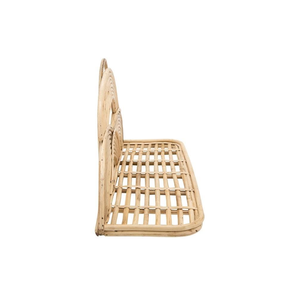 Rattan Wall Decor Tray with Semicircular Accents Brown By Casagear Home BM238169