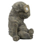15 Inches Resin Slouching Dog Accent Decor with Solar Glasses Antique Gold By Casagear Home BM238228