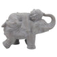 16 Inches Resin Elephant Accent Decor with Baby, Gray By Casagear Home