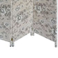 71 Inch 3 Panel Fabric Room Divider with Floral Print Gray - BM238281 By Casagear Home BM238281