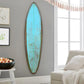 76 Inch Wooden Surfboard Wall Decor, Blue and Brown - BM238290 By Casagear Home