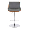 Curved Design Leatherette Barstool with Swivel Mechanism Gray - BM238328 By Casagear Home BM238328