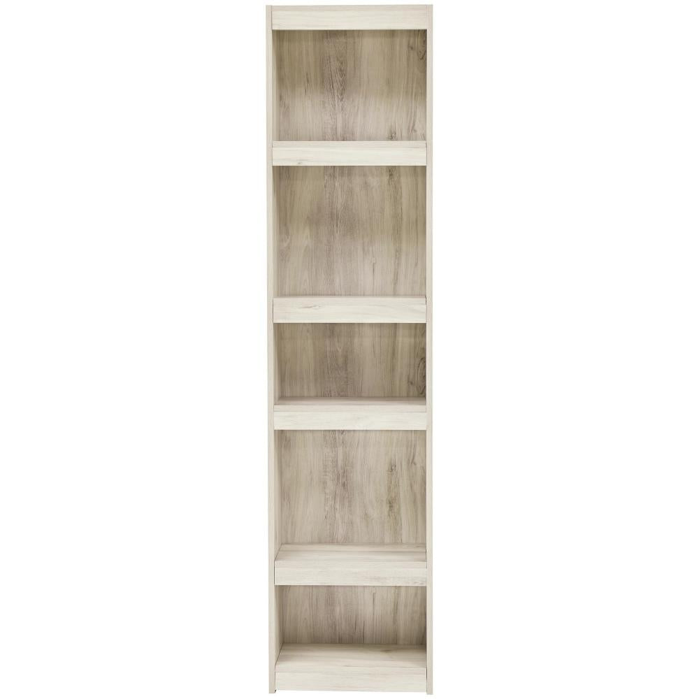 72 Inches 5 Tier Wooden Pier with Adjustable Shelves Washed White - BM238401 By Casagear Home BM238401