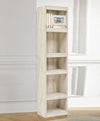 Pier Shelf | 72" | 5 Tier Wood | Adjustable Shelves | Washed White