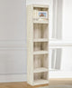 Pier Shelf | 72" | 5 Tier Wood | Adjustable Shelves | Washed White
