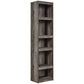 72 Inches 5 Tier Wooden Pier with Adjustable Shelves, Gray - BM238403 By Casagear Home