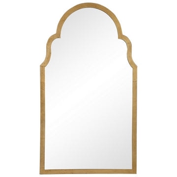 Sleek Elongated Quatrefoil Frame Mirror, Gold By Casagear Home