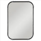 37 Inches Rectangular Wall Mirror with Rings Accent, Gray By Casagear Home