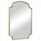 28 Inches Arched Top Accent Mirror with Concave Corners Gold By Casagear Home BM239365
