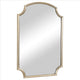 28 Inches Arched Top Accent Mirror with Concave Corners Gold By Casagear Home BM239365