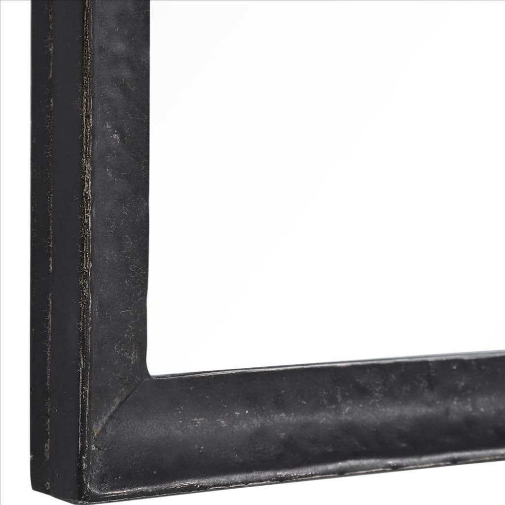40 Inches Hammered Metal Frame Wall Mirror with Arched Top Black By Casagear Home BM239369