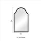 40 Inches Hammered Metal Frame Wall Mirror with Arched Top Black By Casagear Home BM239369