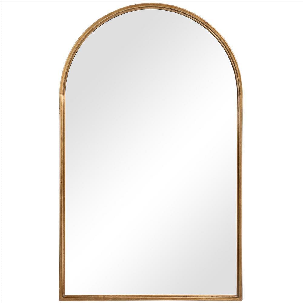 Accent Mirror | 39" | Arched Top | Metal Frame | Gold