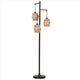 Floor Lamp | Stalk Design | 3 Hanging Rope Shades | Bronze