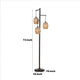 Stalk Design Metal Floor Lamp with 3 Hanging Rope Shade Bronze By Casagear Home BM239418