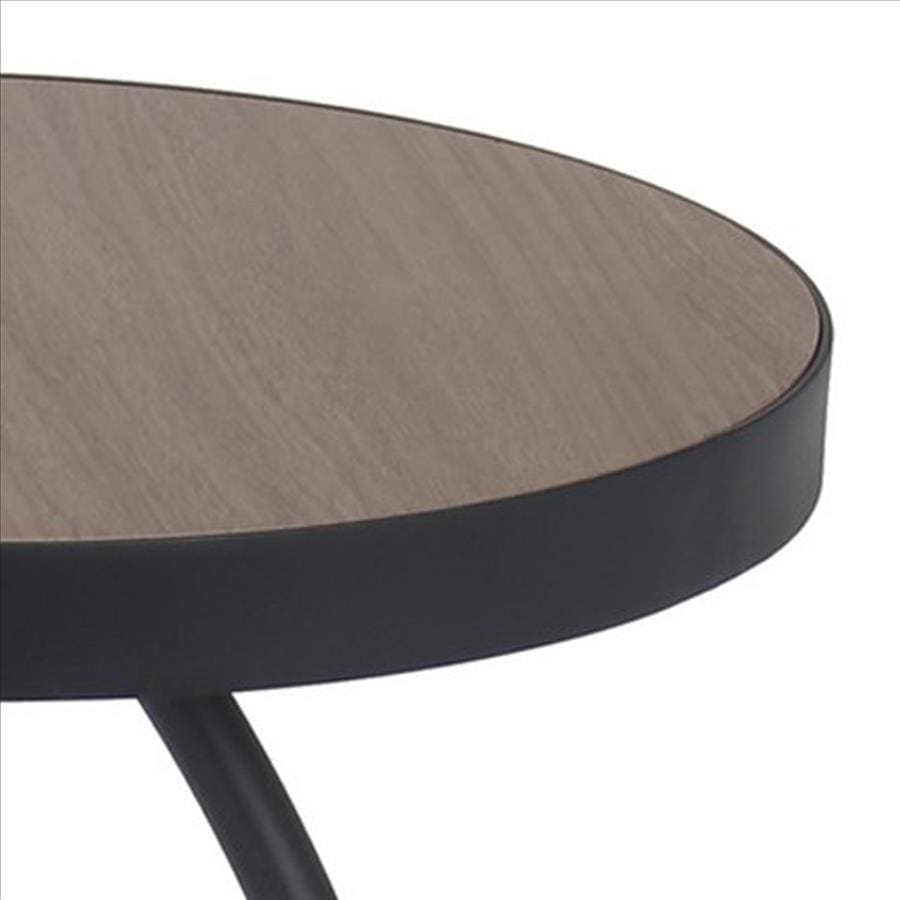 24 Inches Round Wooden Top Accent Table with Tripod Base Black By Casagear Home BM239421