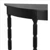Half Moon Wooden Console Table with Open Shelf and Turned Legs Gray By Casagear Home BM239464