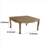 Square Wooden Coffee Table with Curved Apron and Claw Legs Brown By Casagear Home BM239690