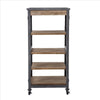 Wooden Bookshelf with 4 Cases and Casters Brown By Casagear Home BM239707